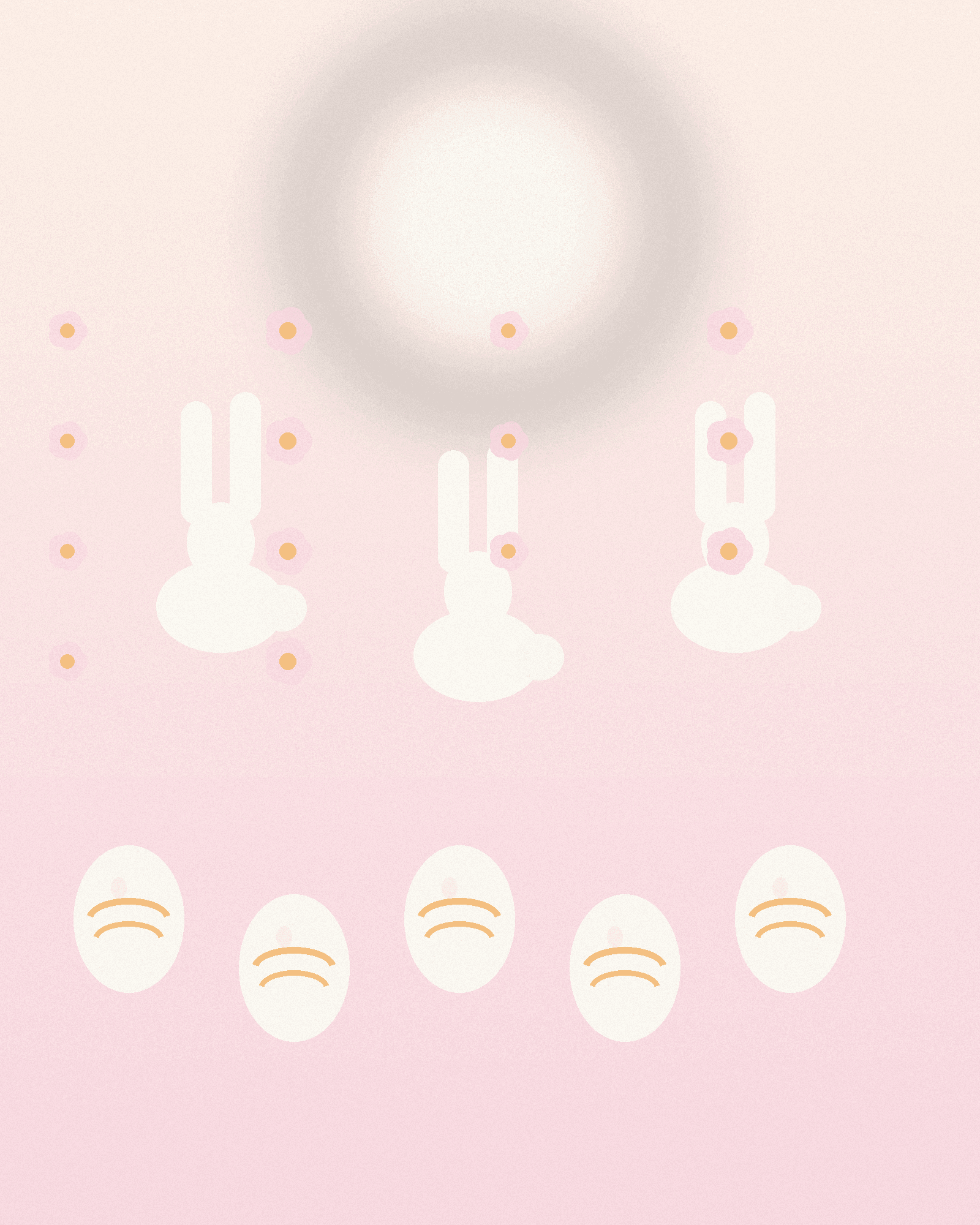 Cute bunny Easter wallpaper with soft flowers Easter wallpaper