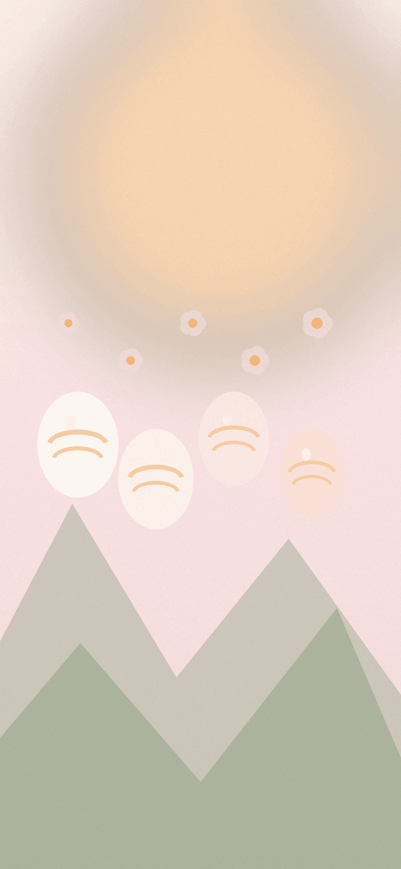 Pastel floral eggs for iPhone lock screens Easter wallpaper