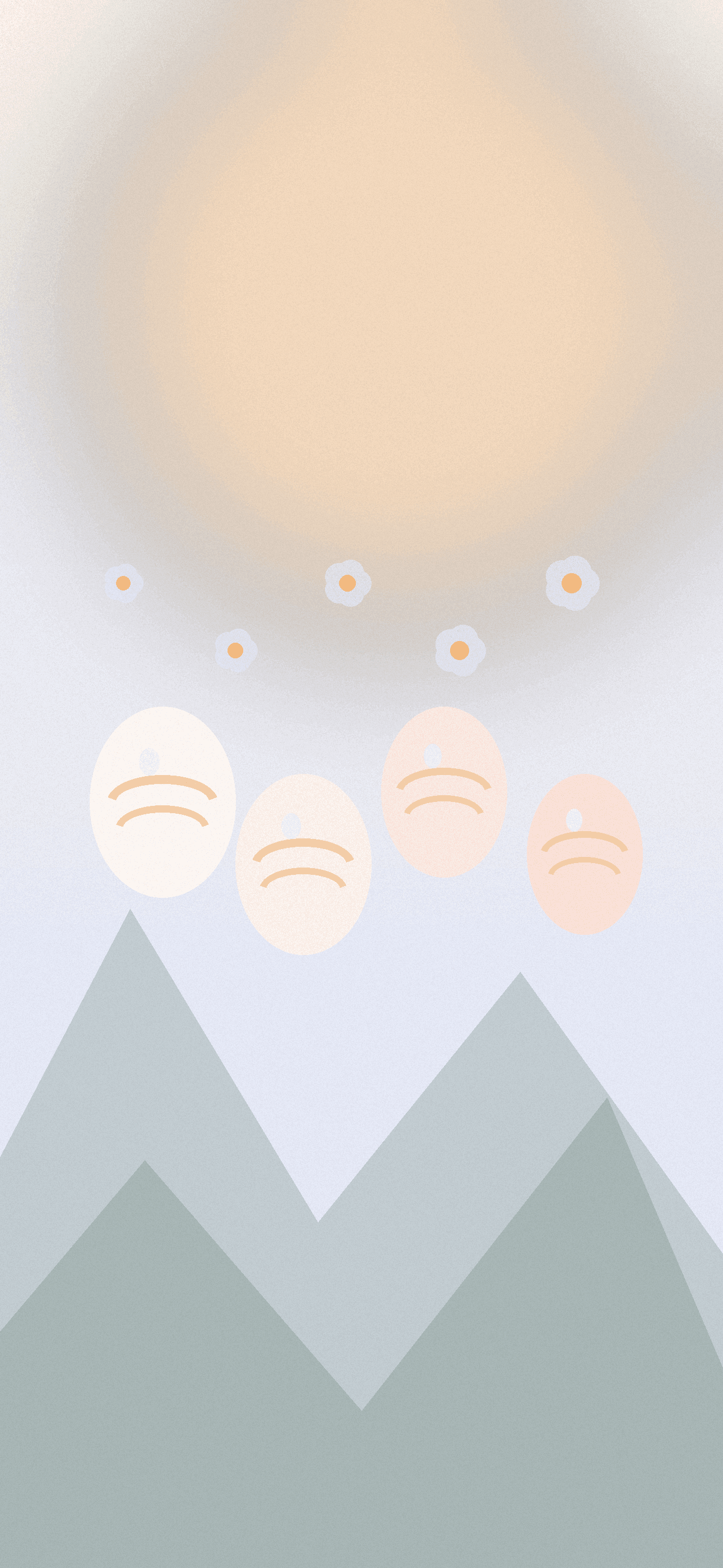 Blue spring garden Easter phone wallpaper Easter wallpaper